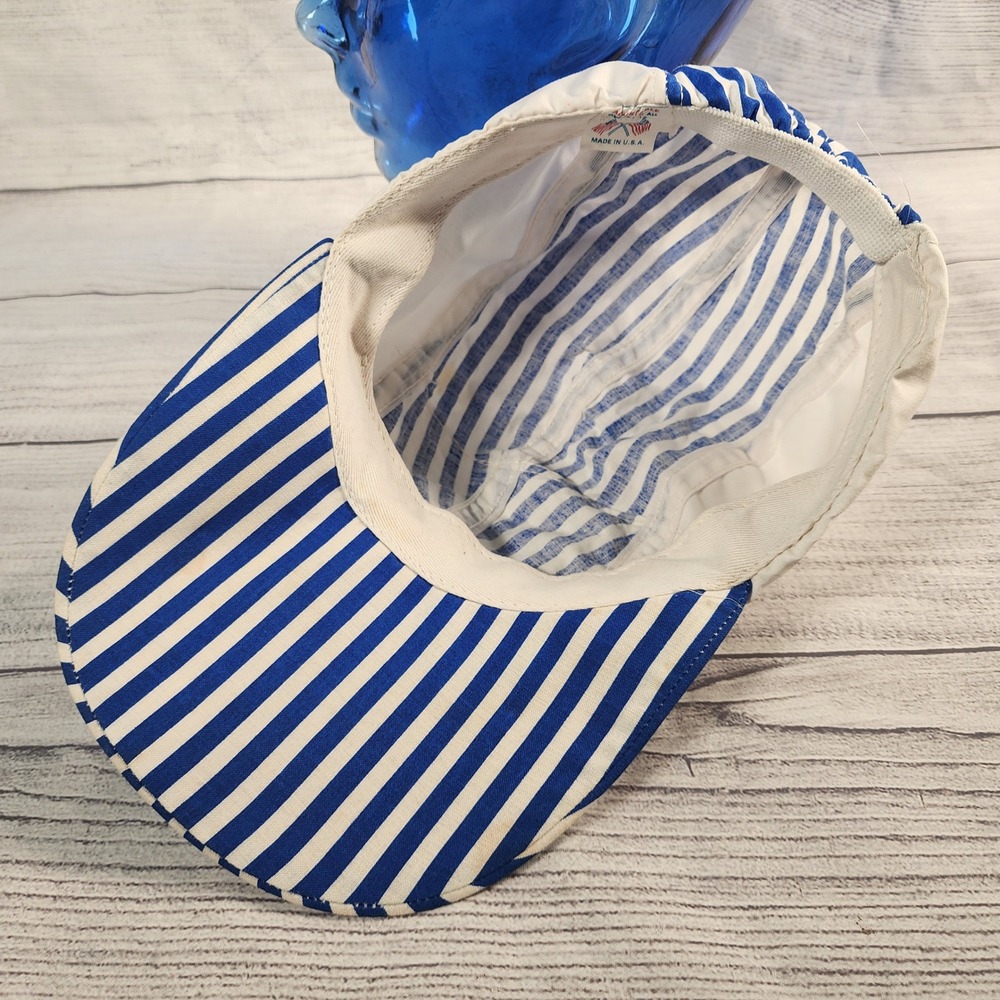Vintage Miller Lite Beer Painter Hat Blue White Striped Made in USA Retro Cap - Picture 8 of 11